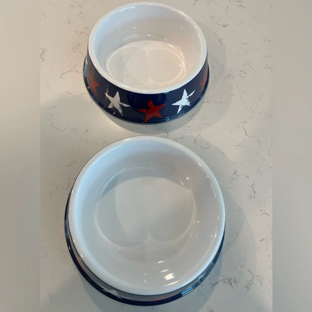 Set of 2 matching large dog bowls
